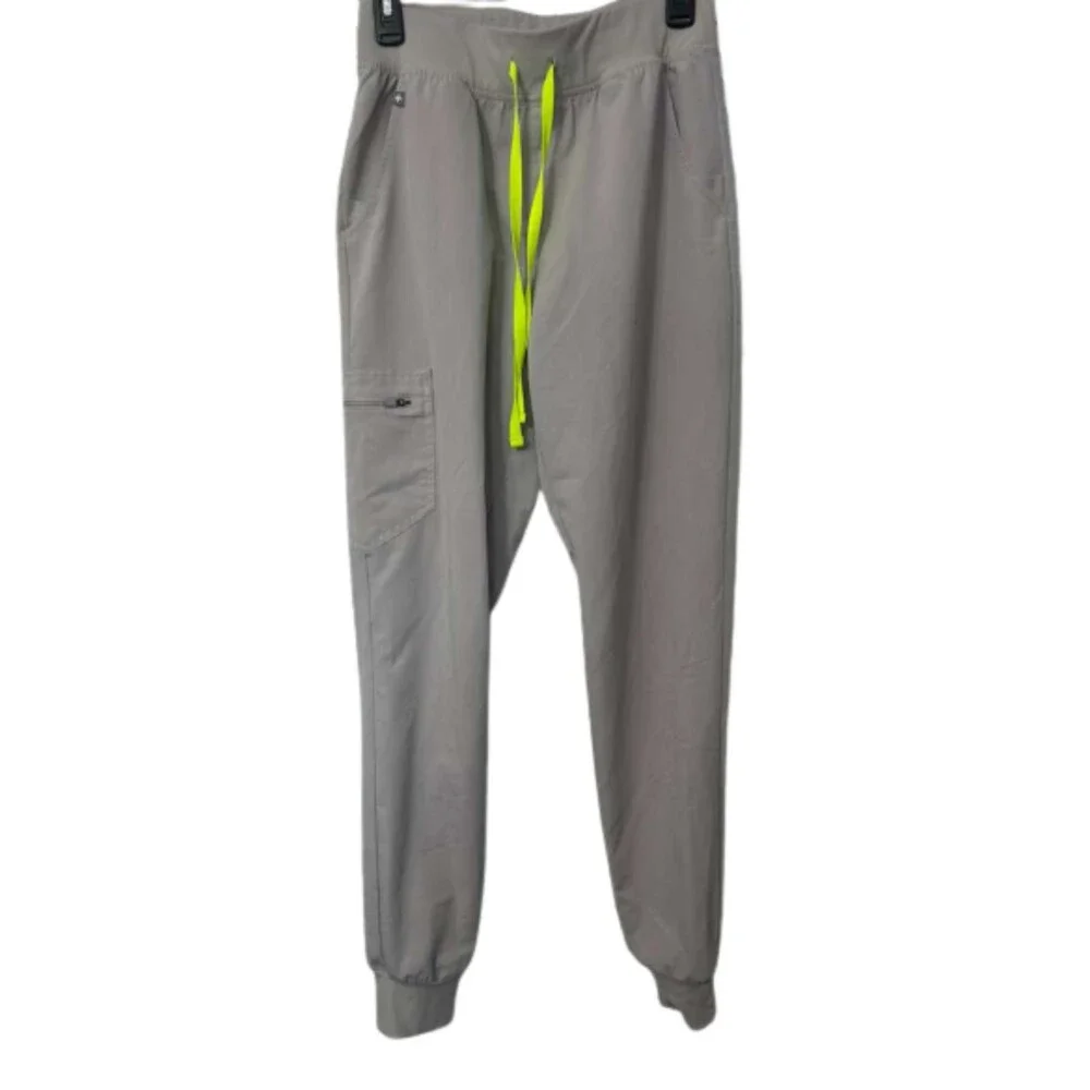 Figs Jogger Scrub Pants Men's Small Beige Cargo Work Casual Technical